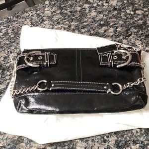 Coach black patent leather purse